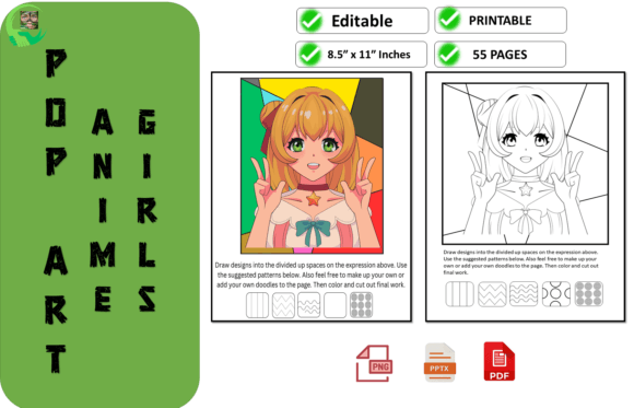 Download Pop Art Anime Girls Coloring Kdp Amazon - Kdp amazon Collection