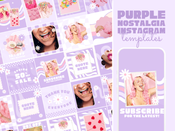 Download Retro Purple Instagram Templates - Instagram templates Collection