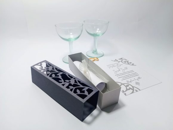 Download Vine Leaf Invitation Box and Table Place Card Set - Card set Collection