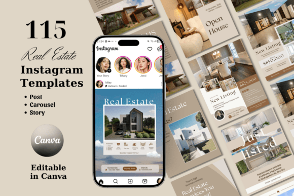 Download Real Estate Instagram Templates Canva Bu - Instagram templates Collection