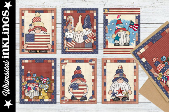 Download Patriotic Gnome Greeting Card Set - Card set Collection
