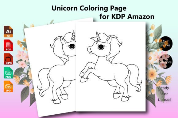 Download Unicorn Coloring Page for KDP Amazon - Kdp amazon Collection