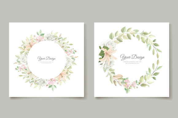 Download Floral Wedding Invitation Card Set - Card set Collection