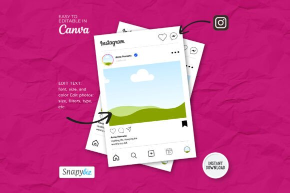 Download Instagram Frame Canva Custom Template - Premium Bundle
