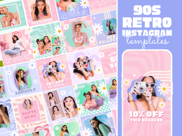 Download Retro Y2K Instagram Templates - Instagram templates Collection
