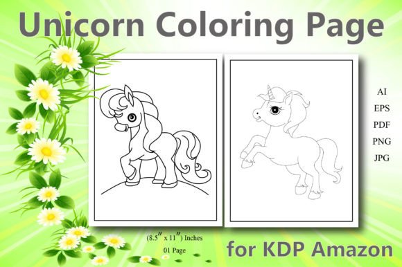 Download Unicorn Coloring Page for KDP Amazon 02 - Kdp amazon Collection