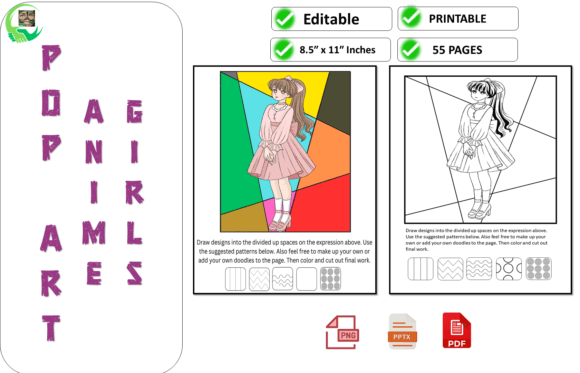 Download Pop Art Anime Girls Coloring Kdp Amazon - Kdp amazon Collection