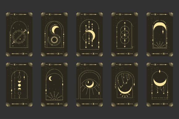 Download Tarot Card Set with Mystic Celestial - Card set Collection